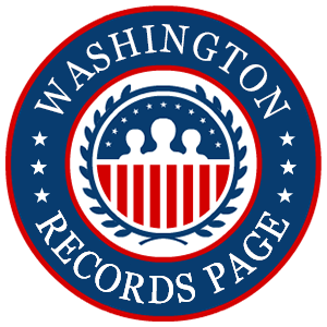 A red, white, and blue round logo with the words Washington Records Page
